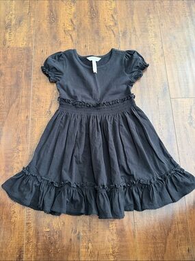 Matilda Jane Black Ruffle Short-Sleeve Dress